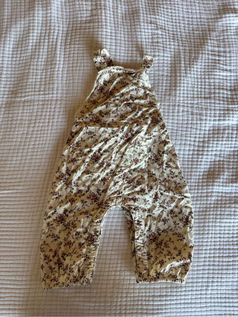 Baybala Cream Floral Kids Overalls